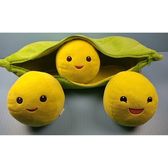 Disney Store Pixar Toy Story 3 Green Peas Vegetable Plush In A Zip Up Pod 18” EC - Picture 2 of 6